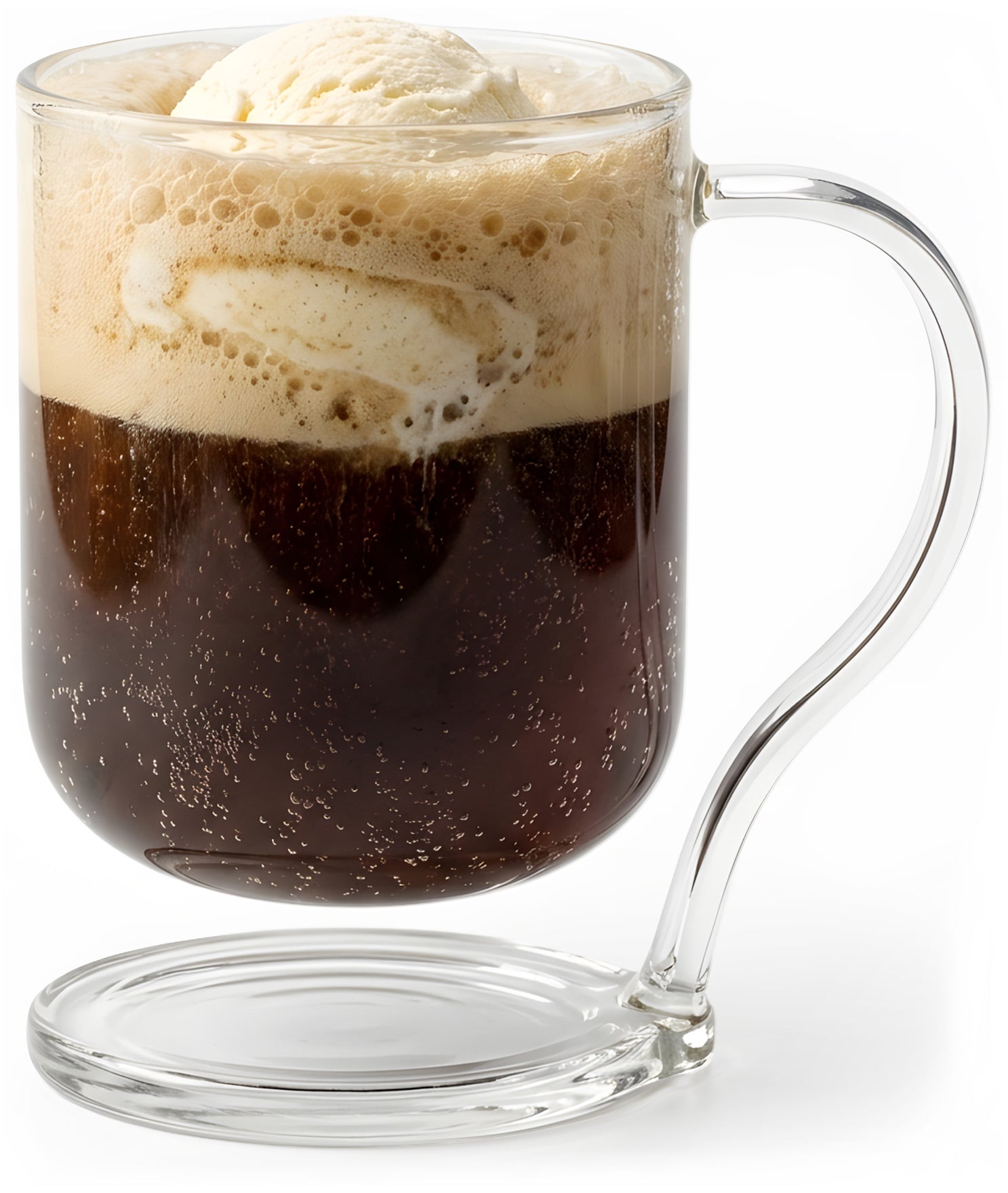 VIBLIVA - Floating Glass Coffee Mug, Built-in Coaster, Borosilicate, 12 oz